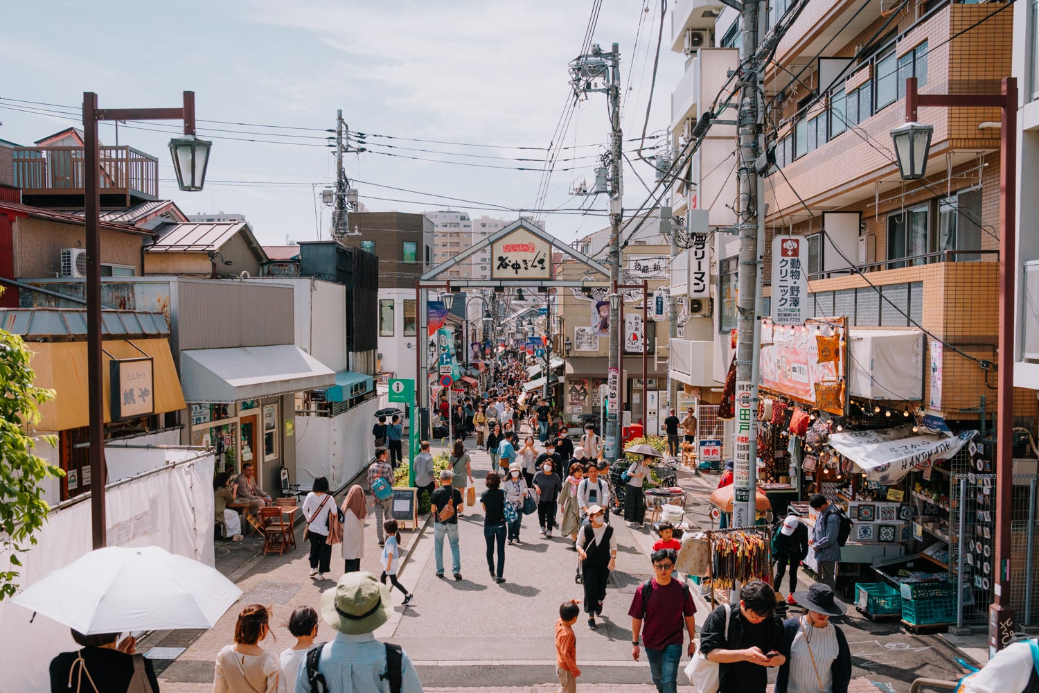 Yanaka Ginza Shopping Street, Tokyo, on a summer's day.